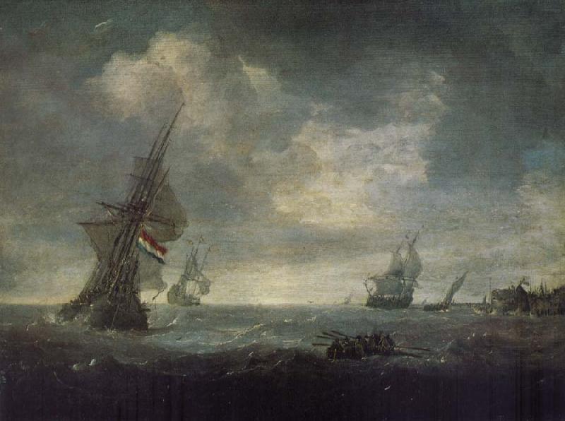 PORCELLIS, Jan Ships on the Heavy Seas oil painting image